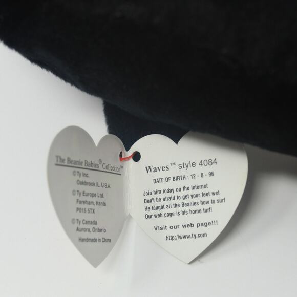 TY Vintage Whale "Waves" Beanie Baby - Picture 2 of 10